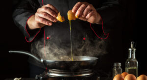 Cooking An Eggs Dish In The Kitchen