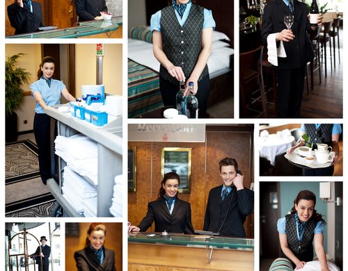 Catering assistants setting up a formal dining table – recruitment for catering professionals