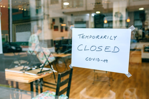 Closed restaurant signage - hospitality teams no longer required