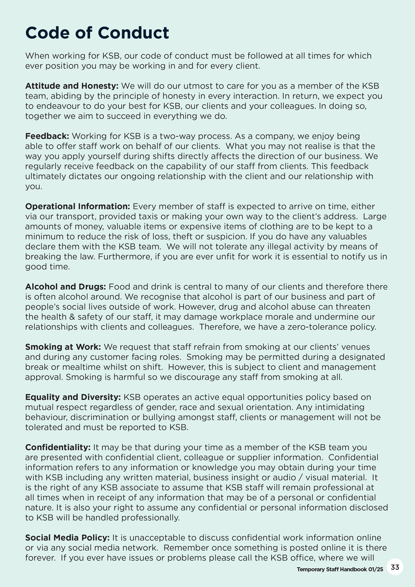Temp Staff Handbook Page 33